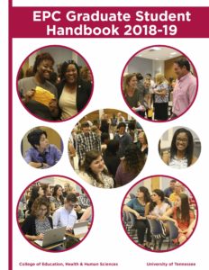 EPC Graduate Student Handbook 2018-19 cover. Image links to PDF of the handbook.