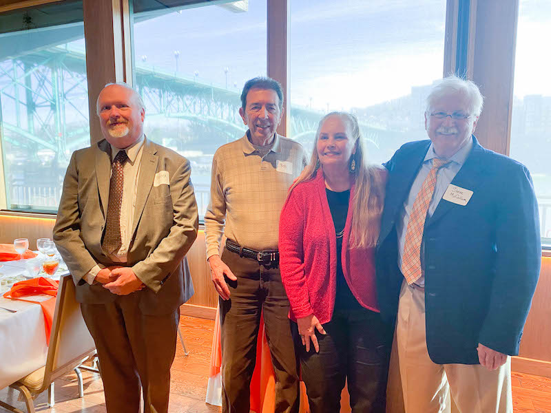 Group photo of four of six retiring EPC faculty members, from left to right: Dr. Patrick Dunn, Dr. Bob Williams, Dr. Cathy Hammon, and Dr. Steve McCallum